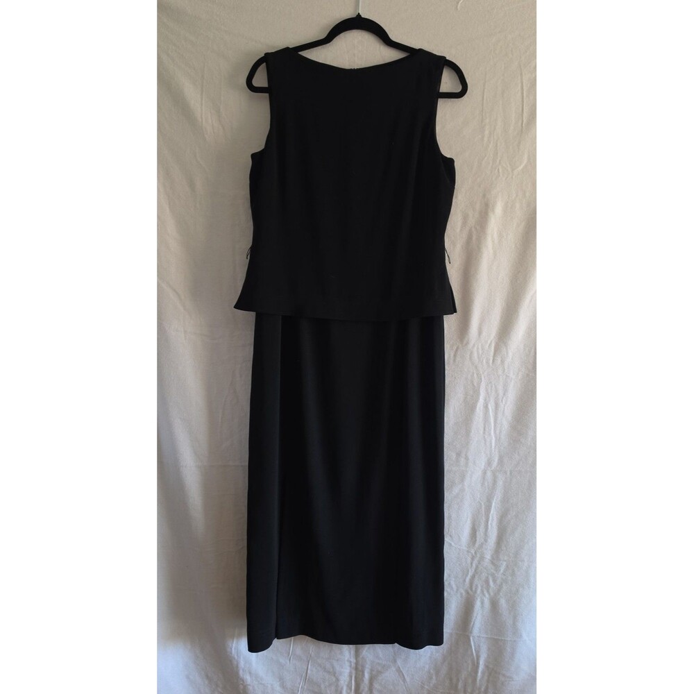 Jones New York 90s Sleeveless Peplum Long Dress with  slits size 8